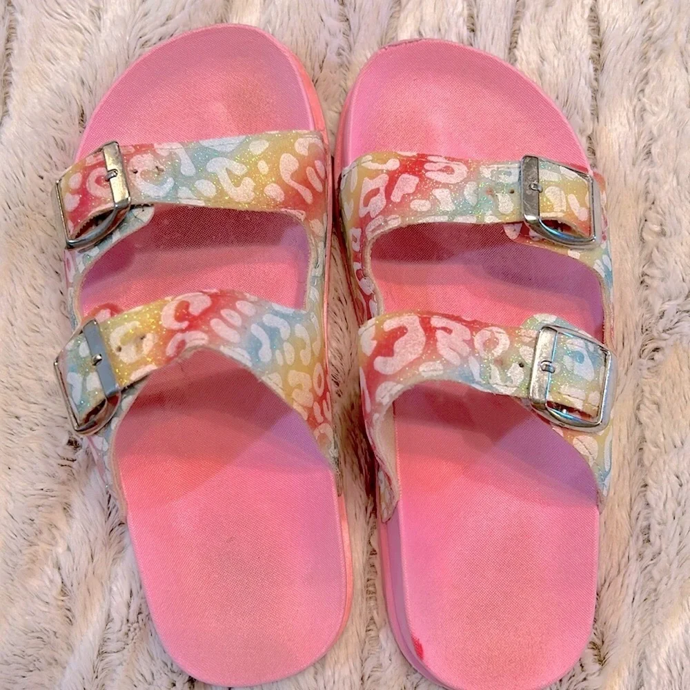 Capelli Pink Slide Sandals Girls Size 1-2